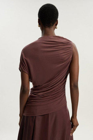 Karen Millen UK SALE Tencel Ruched Detail Top - rose