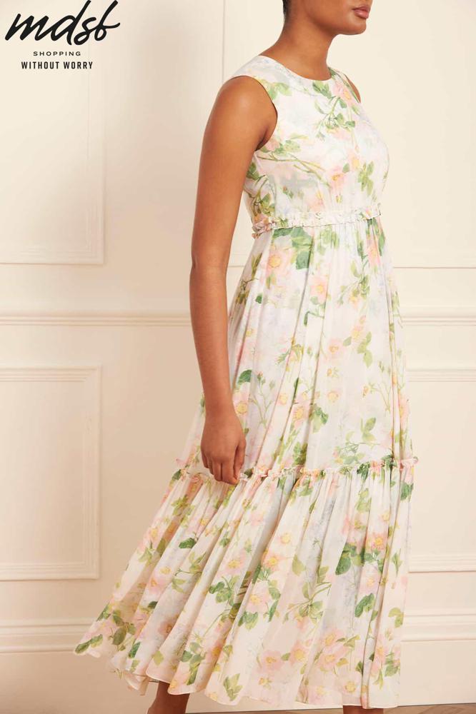 Needle & Thread PO and SALE Immortal Rose Harper Chiffon Cape Ankle Gown - multi