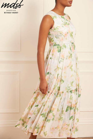 Needle & Thread PO and SALE Immortal Rose Harper Chiffon Cape Ankle Gown - multi