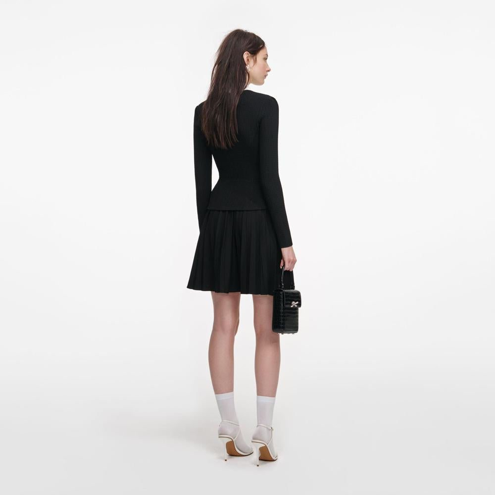 SP VIP PRICE Black Tailored Knit Mini Dress