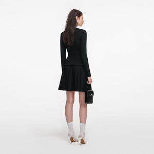 SP VIP PRICE Black Tailored Knit Mini Dress