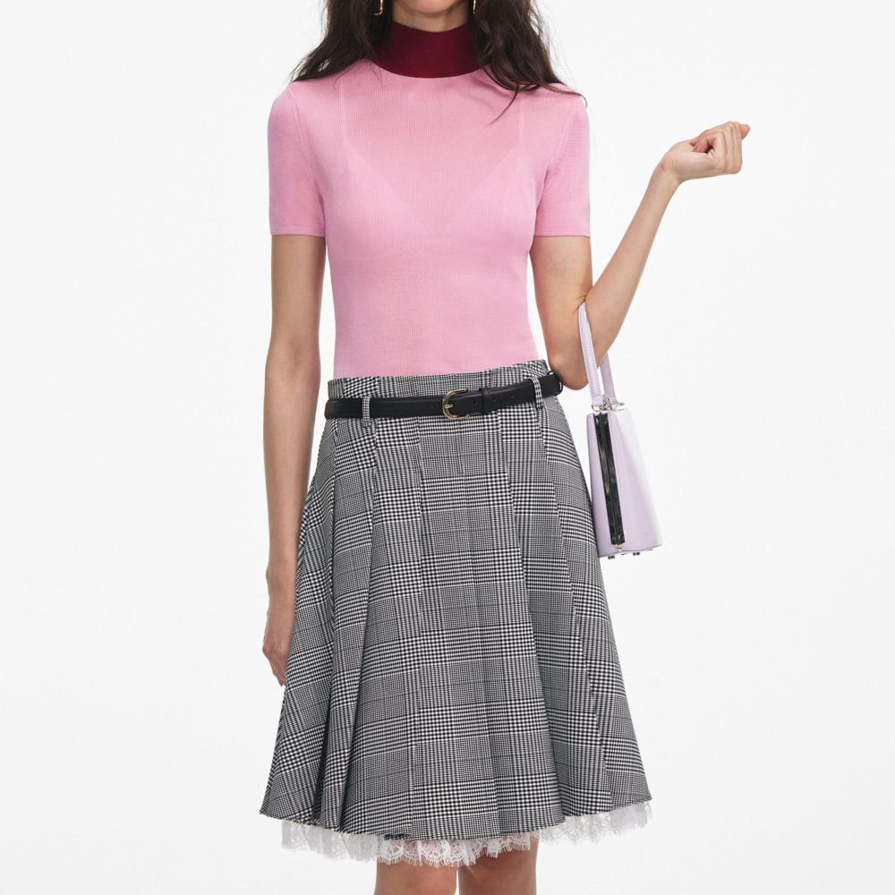 SP VIP PRICE Pink Viscose Knit Short Sleeve Top