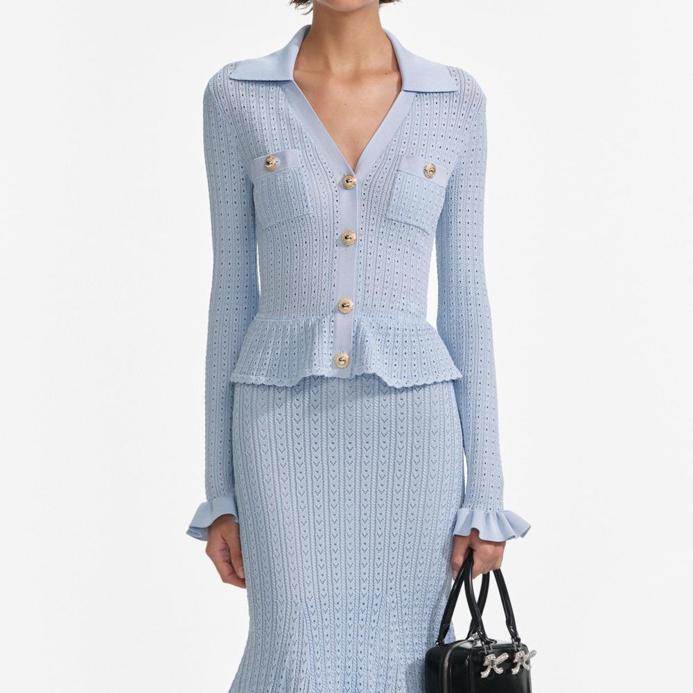 SP VIP PRICE Blue Peplum Knit Midi Dress