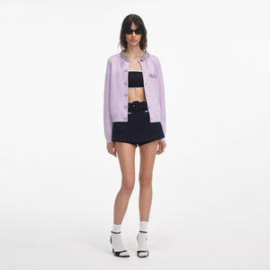 SP VIP PRICE Lilac Crystal Trim Cardigan