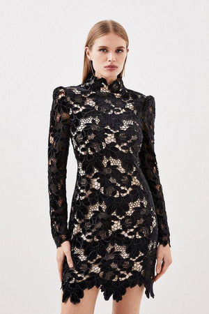 Karen Millen UK SALE Cutwork Velvet Mini Dress