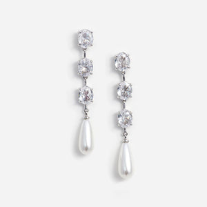 SP VIP PRICE Tiered Crystal Pearl Droplet Earrings