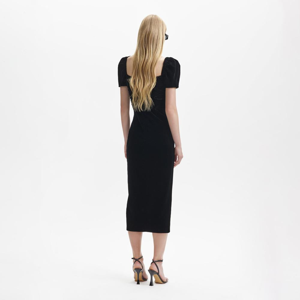 SELF PORTRAIT BLACK FRIDAY SALE Black Velvet Iris Midi Dress