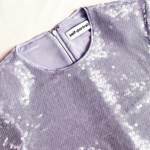 SELF PORTRAIT BLACK FRIDAY SALE Lilac Sequin Top