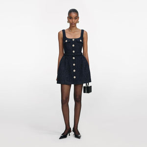 SP VIP PRICE Navy Boucle Sleeveless Mini Dress