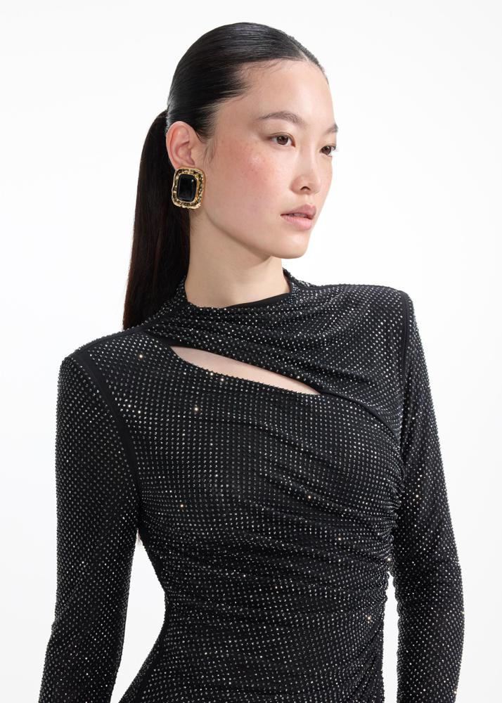 SP VIP PRICE Mottled Gold Black Earrings