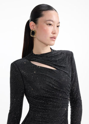 SP VIP PRICE Mottled Gold Black Earrings
