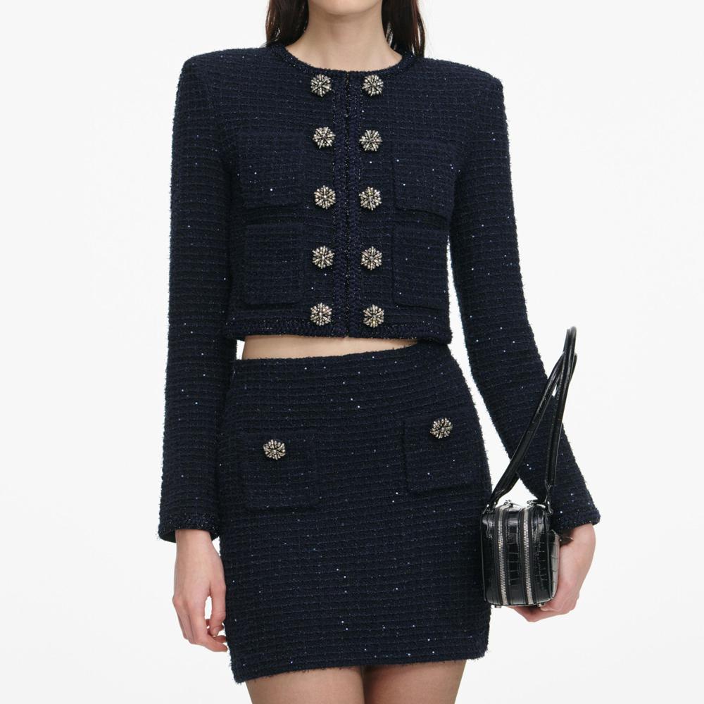 SP VIP PRICE Navy Textured Knit Cardigan