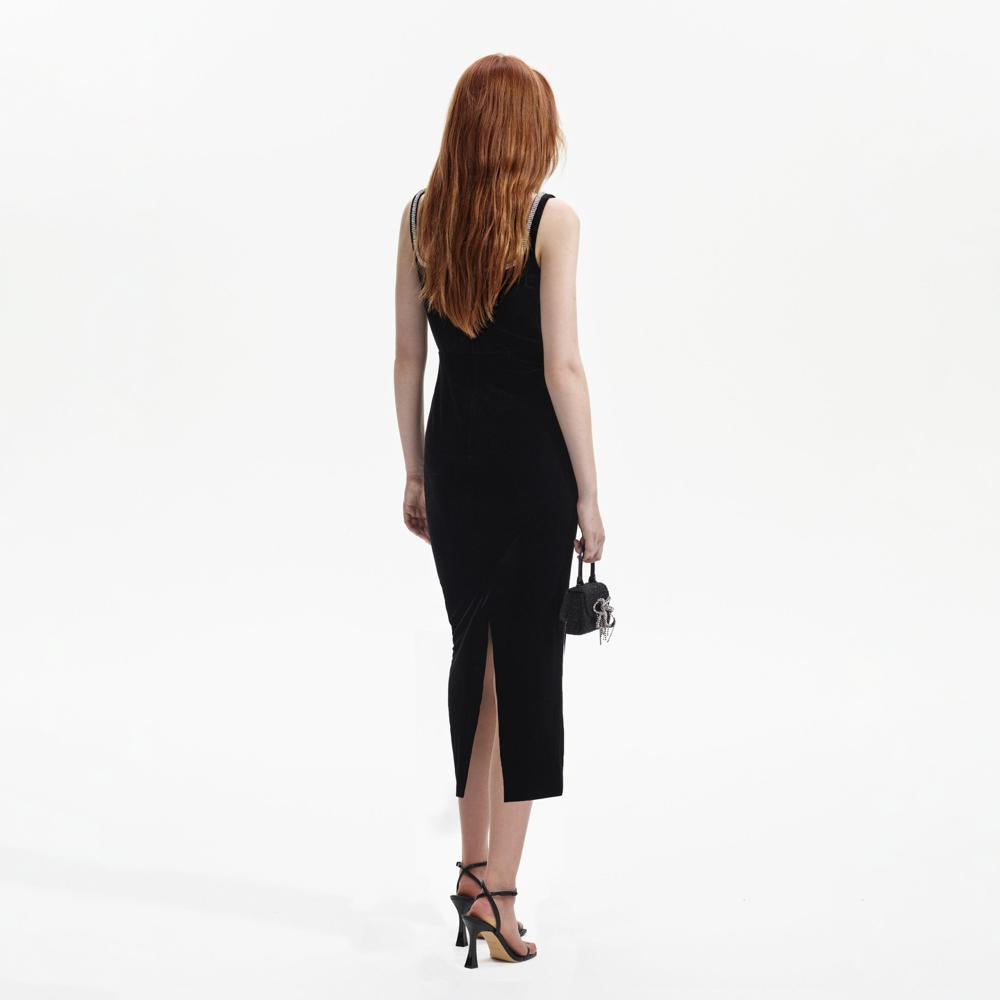 SELF PORTRAIT BLACK FRIDAY SALE Black Velvet Midi Dress