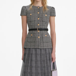 SP VIP PRICE Houndstooth Tailored Midi Dress