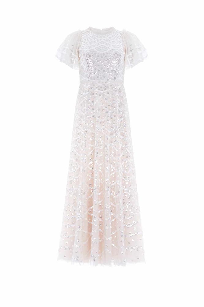 Needle & Thread CYBER SALE Deco Dot Gloss Ankle Gown - champagne