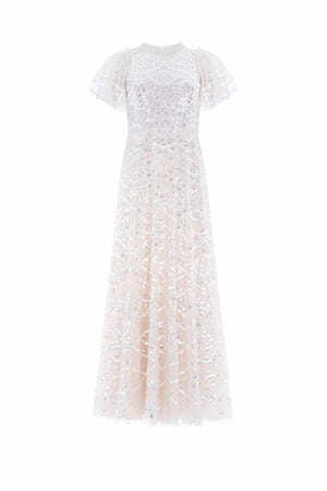 Needle & Thread CYBER SALE Deco Dot Gloss Ankle Gown - champagne