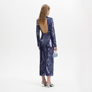 SELF PORTRAIT BLACK FRIDAY SALE Navy Sequin Midi Dress