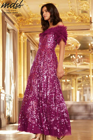 Needle & Thread CHRISTMAS SALE Sequin Wreath Off-Shoulder Gown - purple