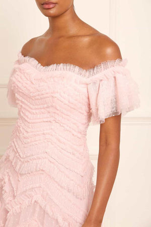 Needle & Thread CYBER SALE Elia Off-Shoulder Gown - pink