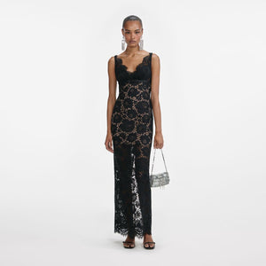 SP VIP PRICE Black Floral Lace Maxi Dress