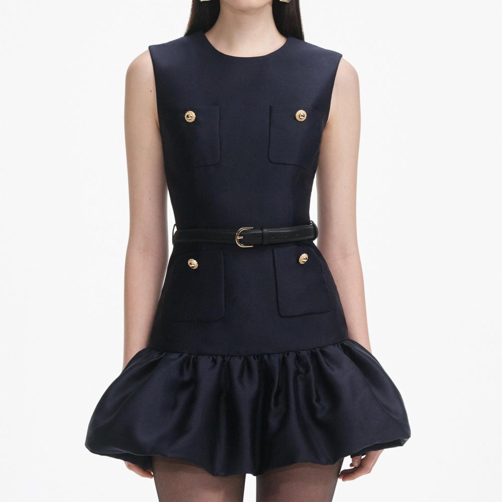 SP VIP PRICE Navy Taffeta Mini Dress