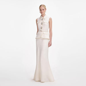 SP VIP PRICE Cream Linen Maxi Dress