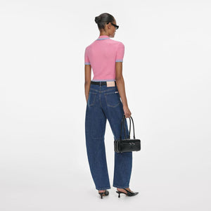 SP VIP PRICE Pink Contrast Stripe Knit Top
