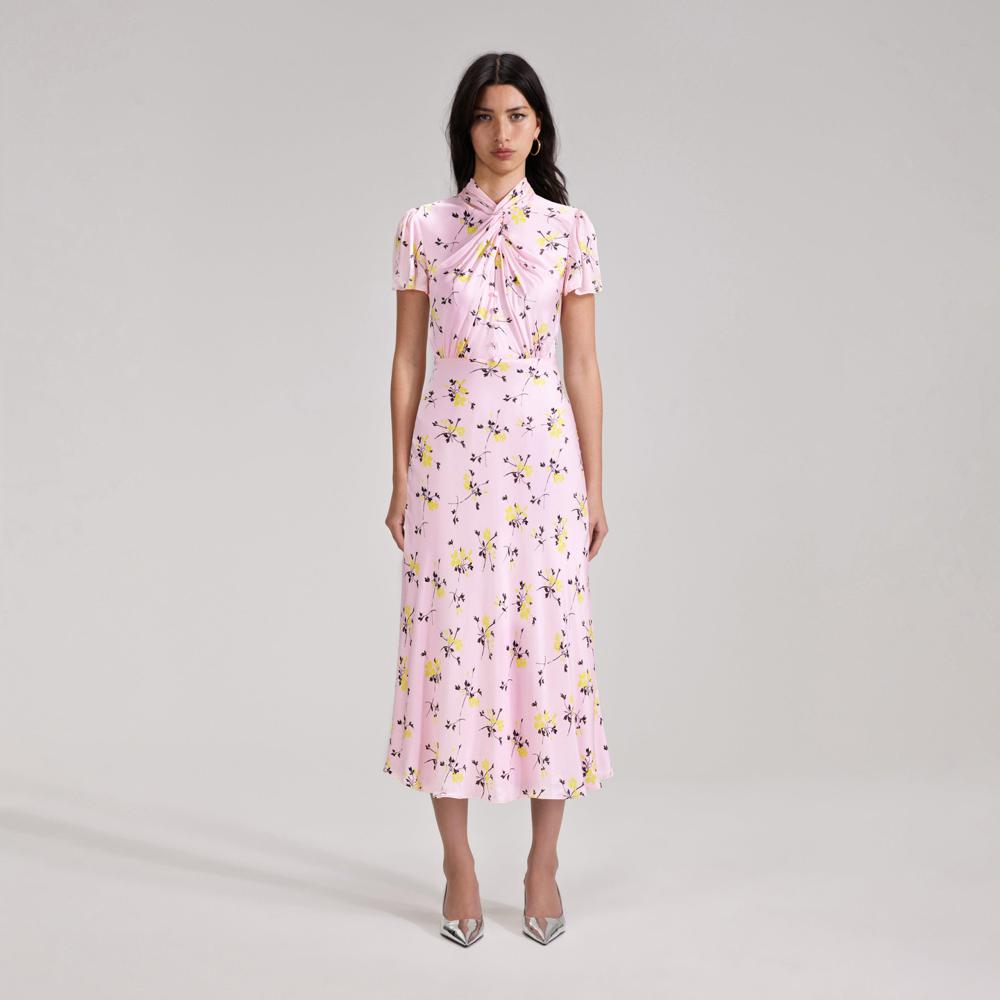 SELF PORTRAIT BLACK FRIDAY SALE Pink Floral Print Midi Dress