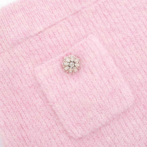 SELF PORTRAIT SS24 Pink Fluffy Rib Knit Mini Skirt