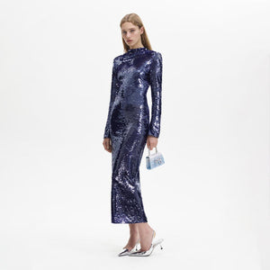 SELF PORTRAIT BLACK FRIDAY SALE Navy Sequin Midi Dress