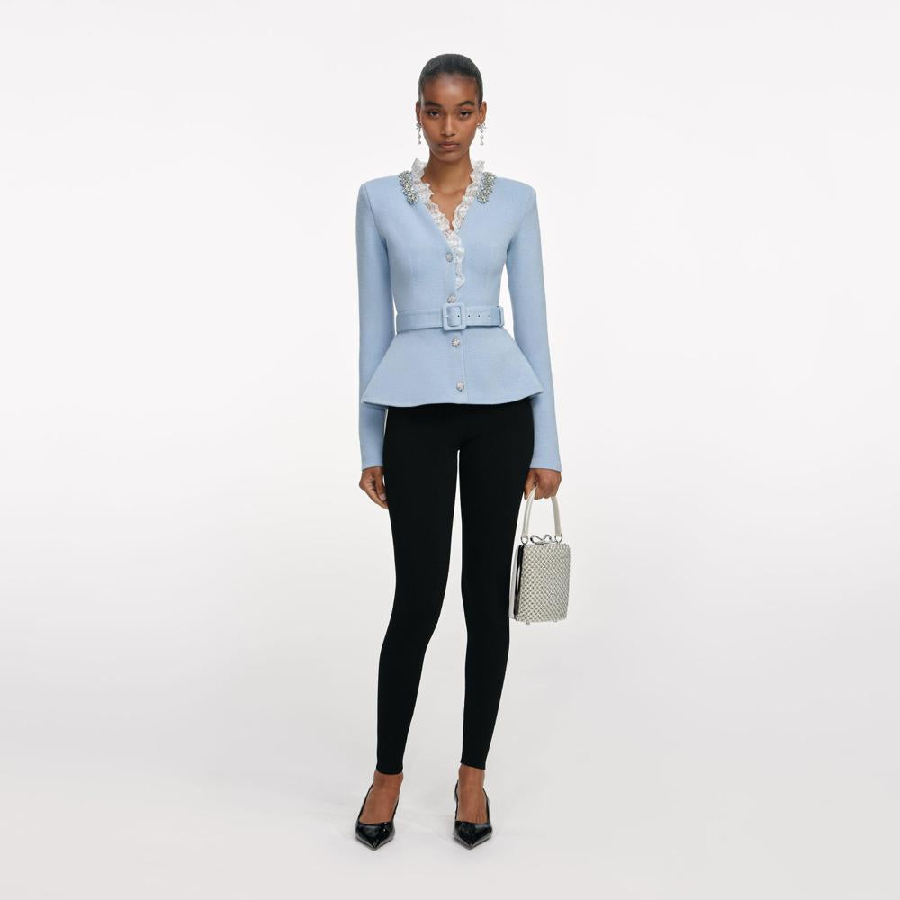 SP VIP PRICE Blue Crystal Trim Cardigan