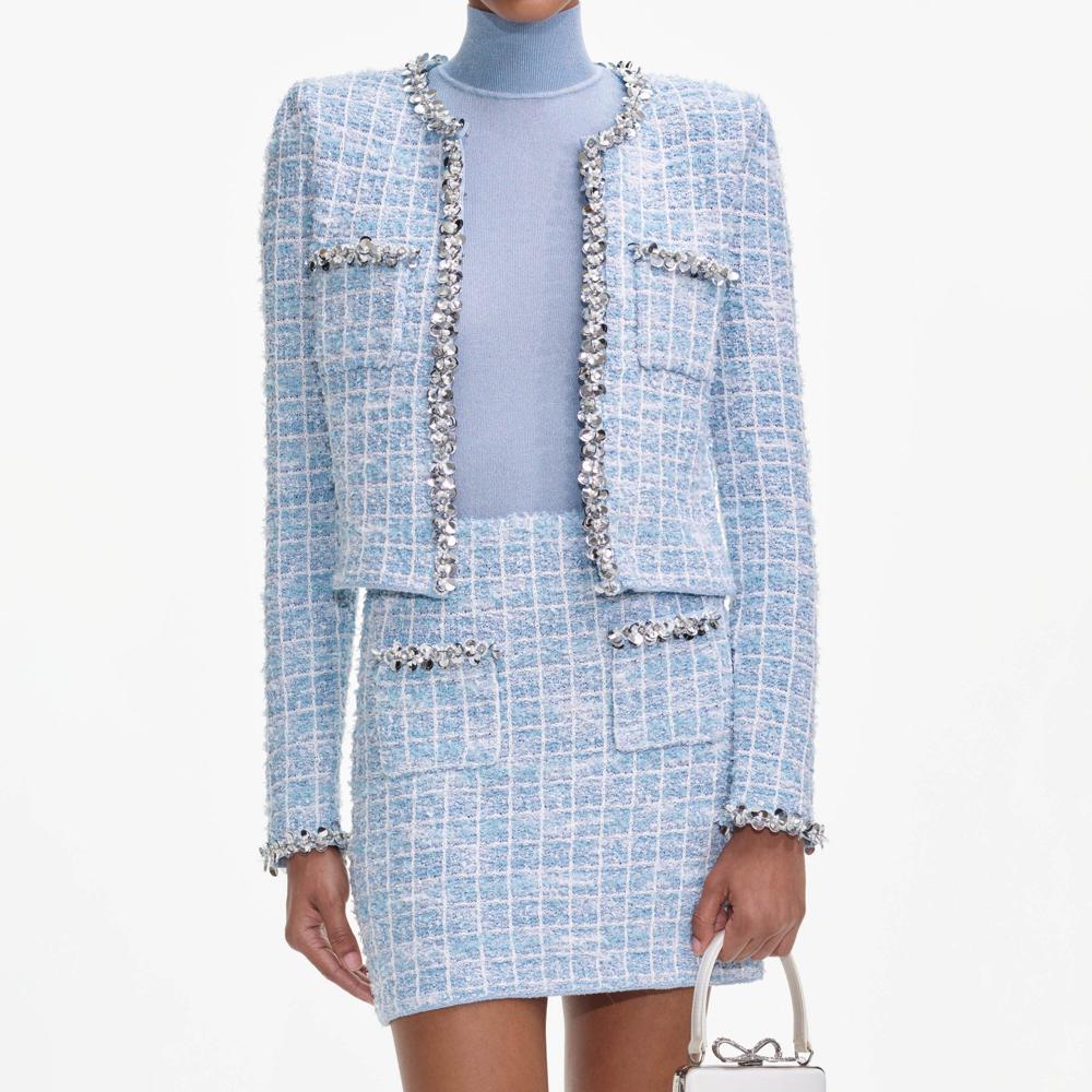 SP VIP PRICE Blue Check Cardigan