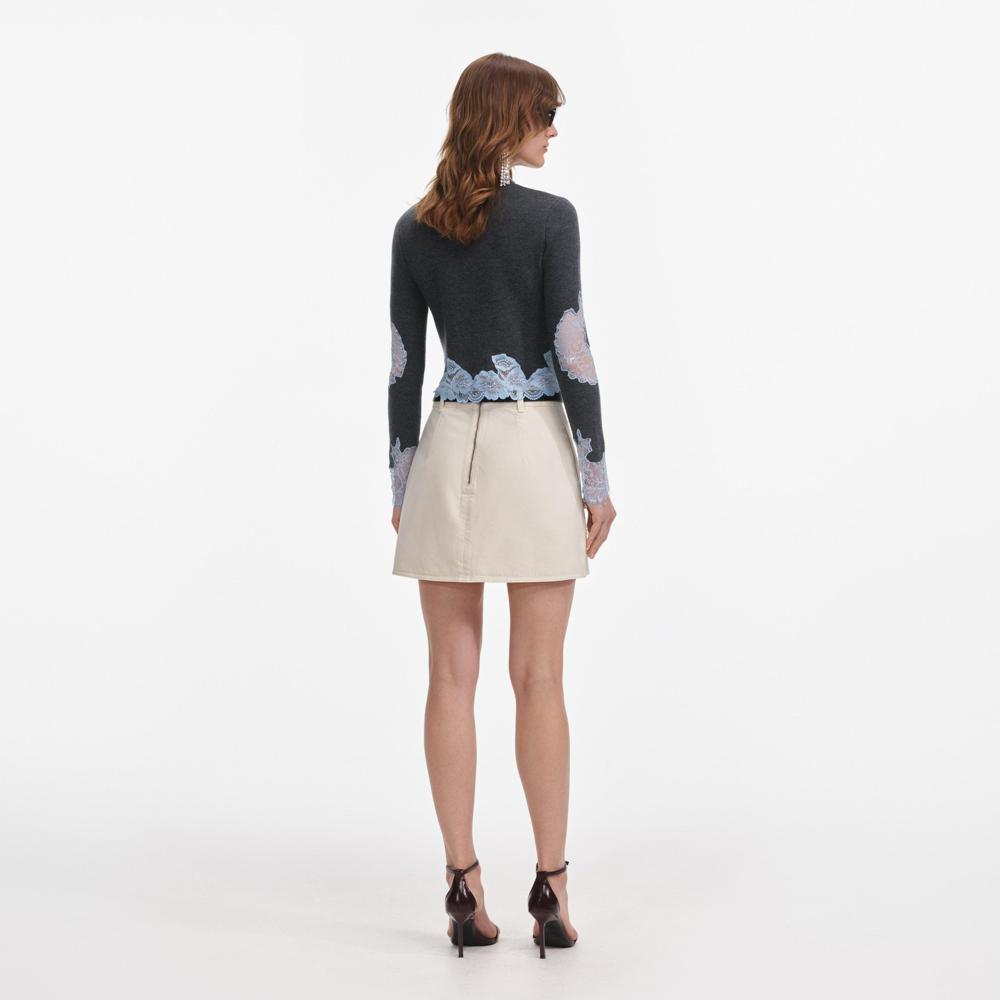 SP VIP PRICE Grey Contrast Lace Jumper