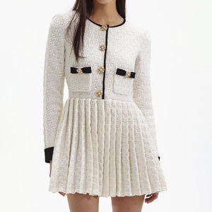 SELF PORTRAIT BLACK FRIDAY SALE Cream Weave Knit Mini Dress