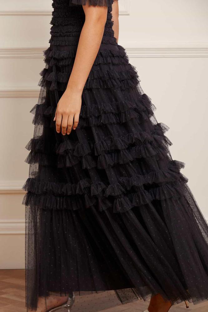 Needle & Thread CYBER SALE Lisette Ruffle Off Shoulder Gown - black