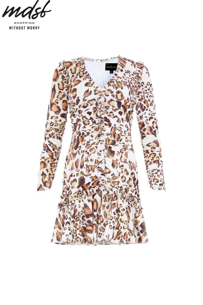 Needle & Thread CHRISTMAS SALE Leopard Ellen Crepe Micro Mini Dress - multi