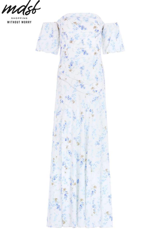 Needle & Thread PO and SALE Ophelia Ditsy Crepe Off-Shoulder Gown - multi
