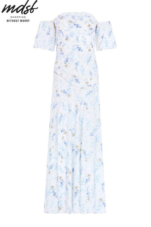 Needle & Thread PO and SALE Ophelia Ditsy Crepe Off-Shoulder Gown - multi