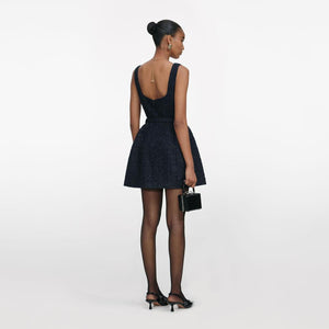 SP VIP PRICE Navy Boucle Sleeveless Mini Dress