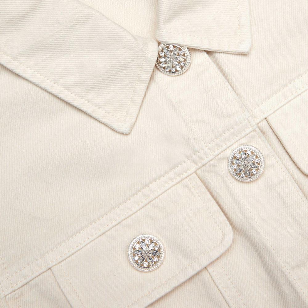 SP VIP PRICE Cream Collared Denim Mini Dress