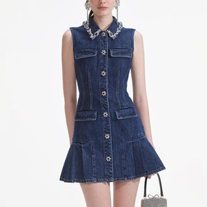 SP VIP PRICE Denim Sleeveless Mini Dress