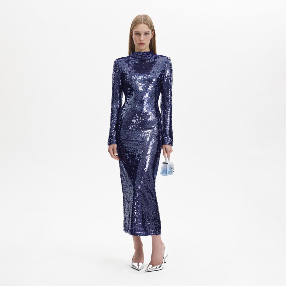 SELF PORTRAIT BLACK FRIDAY SALE Navy Sequin Midi Dress