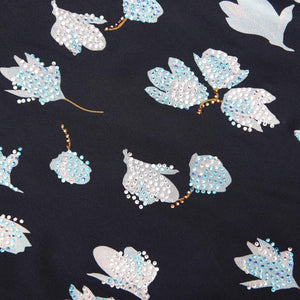 SP VIP PRICE Navy Floral Rhinestone Midi Dress