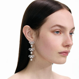 SP VIP PRICE Micro Bow Pearl Tiered Earrings