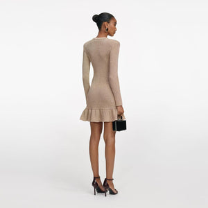 SP VIP PRICE Gold Lurex Knit Mini Dress