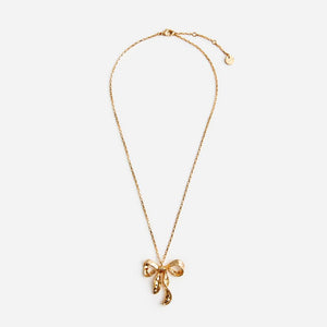 SP VIP PRICE Mottled Gold Bow Pendant Necklace