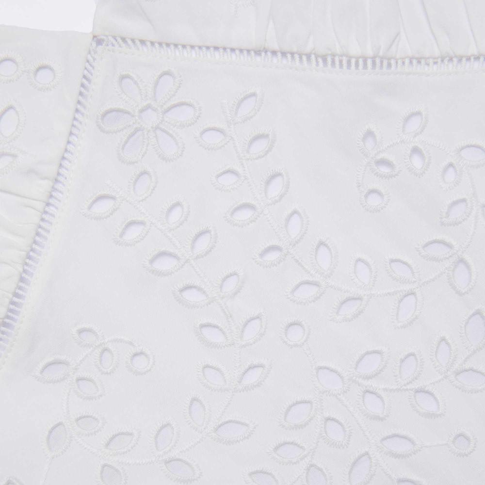 SP VIP PRICE White Cotton Embroidered Midi Dress