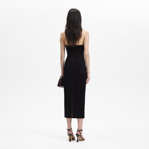 SELF PORTRAIT BLACK FRIDAY SALE Black Velvet Strapless Midi Dress