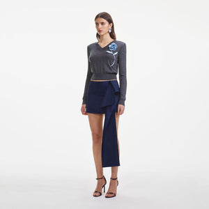 SP VIP PRICE Charcoal Blue Rose Lightweight Jumper