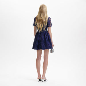 SELF PORTRAIT BLACK FRIDAY SALE Navy Lace Embellished Mini Dress